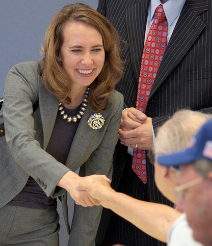 Gabrielle Giffords meeting with Tucson seniors citizens on October 10th 2008 (Photo by Kevin Asher, Creative Commons)