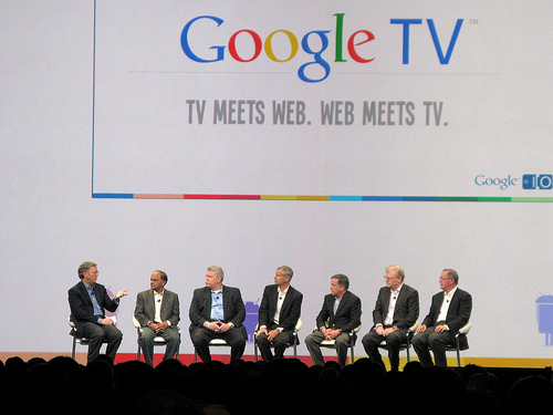 Google CEO Eric Schmidt discusses Google TV with CEOs of other companies. (Creative Commons)