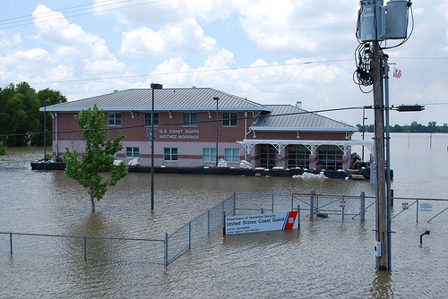 A U.S. Coast Guard Station surrounded by flood waters in Natchez, Miss. (Photo from Creative Commons via the U.S. Army Corps of Engineers)