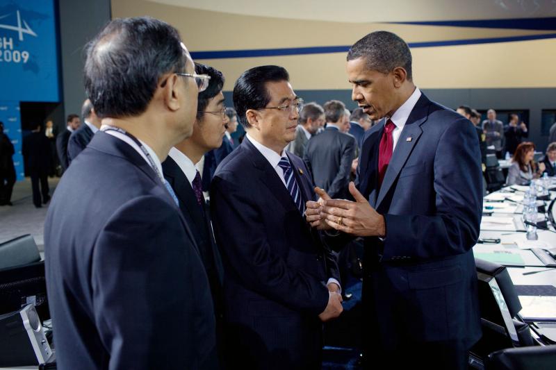 Chinese President Hu Jintao with President Obama (Creative Commons)