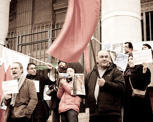 Protestors in Bahrain (courtesy of Creative Commons)