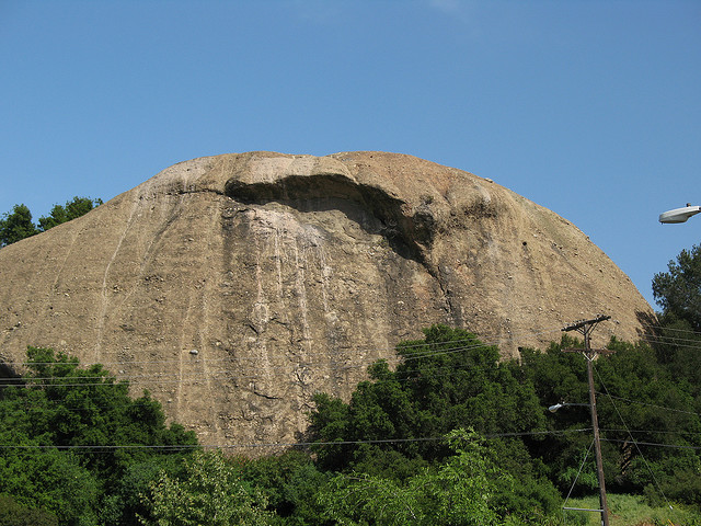 The Eagle Rock can be seen clearly from the 134 Freeway (Creative Commons).