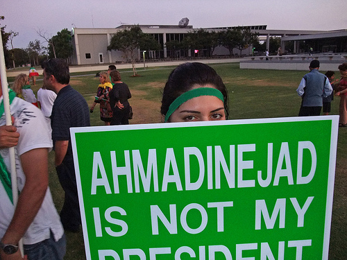 Anti-Ahmadinejad Protester in Los Angeles (Photo Creative Commons)