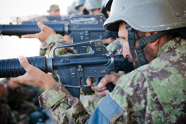 Afghan forces learn how to shoot (Courtesy ISAF)