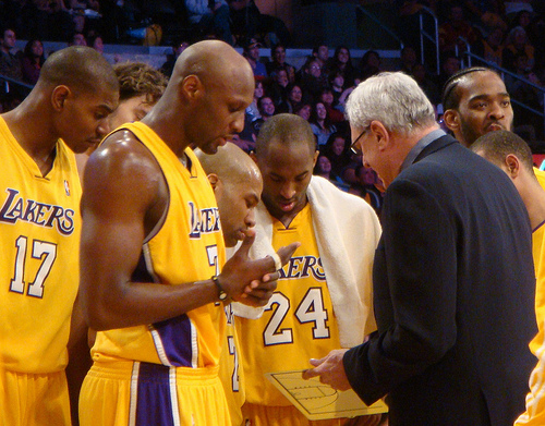 Lakers' huddles may look quite different next season. (Bridgetds via Creative Commons)