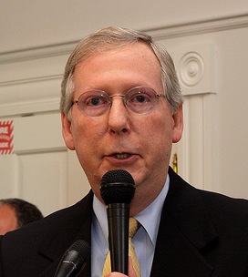 Mitch McConnell gives a "thumbs up"...to a ban on earmarks