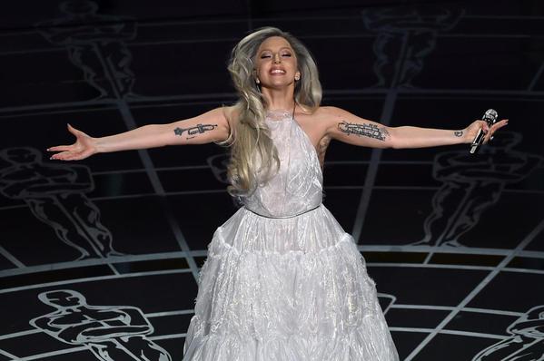 Lady Gaga after her tribute to "The Sound of Music" (Twitter/@MisterBroRo) Lady Gaga after her tribute to "The Sound of Music" (Twitter/@MisterBroRo)