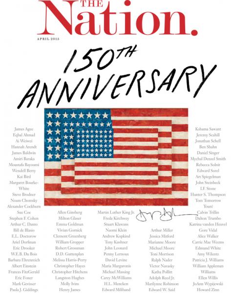 The Nation's 150th Anniversary issue cover. (@thenation/Twitter) The Nation's 150th Anniversary issue cover. (@thenation/Twitter)