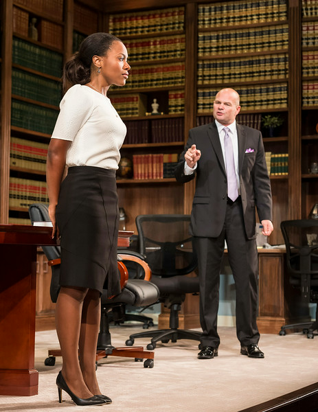 DeWanda Wise and Chris Bauer in 'Race.' Photo by Craig Schwartz. DeWanda Wise and Chris Bauer in 'Race.' Photo by Craig Schwartz.
