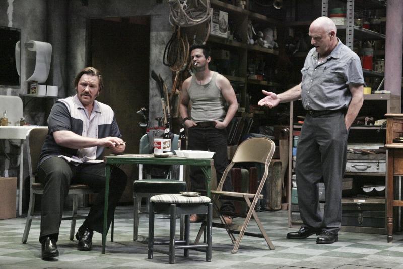 Ron Eldard, Freddy Rodriguez, and Bill Smitrovich in American Buffalo. Photo by Michael Lamont. Ron Eldard, Freddy Rodriguez, and Bill Smitrovich in American Buffalo. Photo by Michael Lamont.