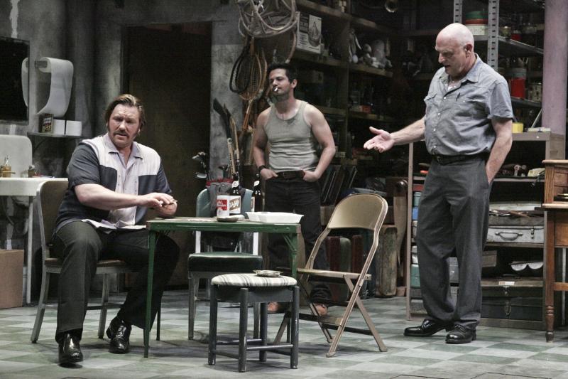 Ron Eldard, Freddy Rodriguez, and Bill Smitrovich in American Buffalo. Photo by Michael Lamont.