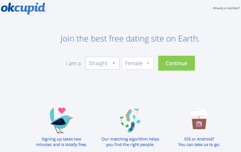 OkCupid gets better at making matches by manipulating user activity. (Screenshot)