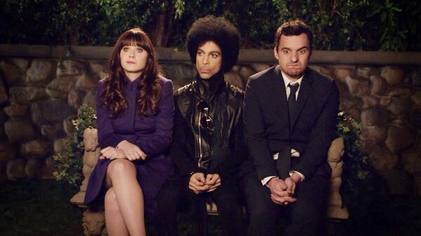 Prince guest stars on "New Girl. (twitpic|@charlottewils0n)