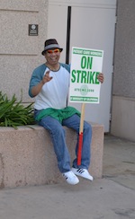 Protestor at UCLA medical strike, Sara Newman