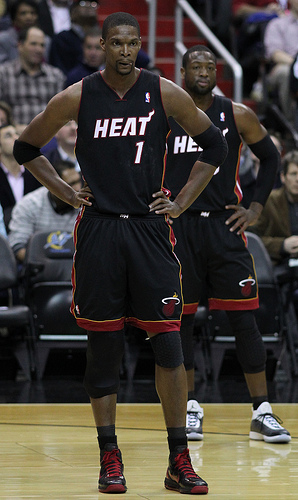 Chris Bosh stepped up his defensive intensity and found his rhythm on offense in Game 4. (Keith Allison/Flickr Commons)