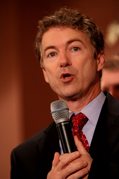 Rand Paul speaking to supporters at a townhall in Meredith, New Hampshire. (Wikipedia Commons)