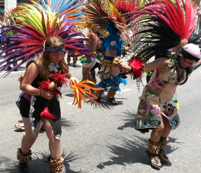 Aztec Dancers at L.A. Pride (Kristy Plaza/Neon Tommy)