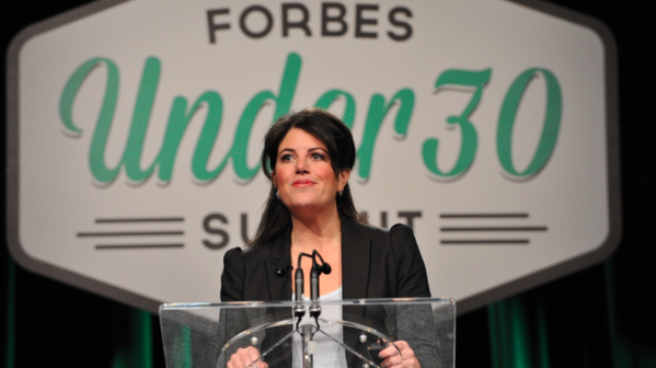 Monica Lewinsky spoke at Forbes Under 30 Summit on Monday. /@HvMComm via Twitter 