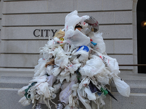 Plastic bag rally at City Hall/via Flickr Creative Commons