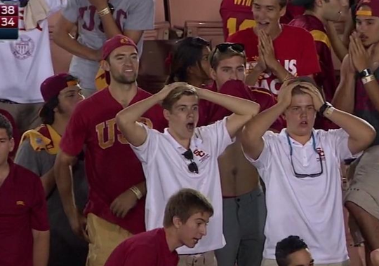  USC fans were shocked by the Trojan's defeat at the hands of Arizona State (Fox Sports Video)