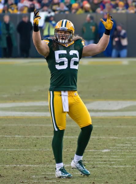 Clay Matthews looked like his old, dominant self, but even that didn't do much good against the Seahawks. (Mike Morbeck/Wikimedia Commons)