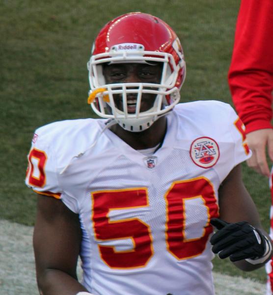 Justin Houston showed why he is one of the best pass rushers in the league with three sacks on Sunday. (Jeffrey Beall/Wikimedia Commons)