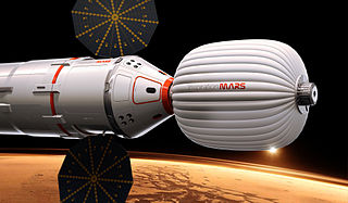 An artist's vision of the Inspiration Mars capsule passing by Mars. (Inspiration Mars Foundation/Flickr)