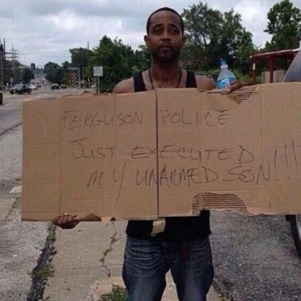 The police shooting of 18-year-old Michael Brown has outraged Ferguson, Mo. (Michael Skolnik/Twitter)