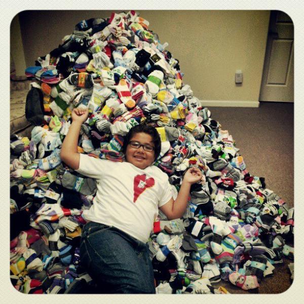 Jonas getting ready for a sock drive (Courtesy Love in the Mirror) Jonas getting ready for a sock drive (Courtesy Love in the Mirror)