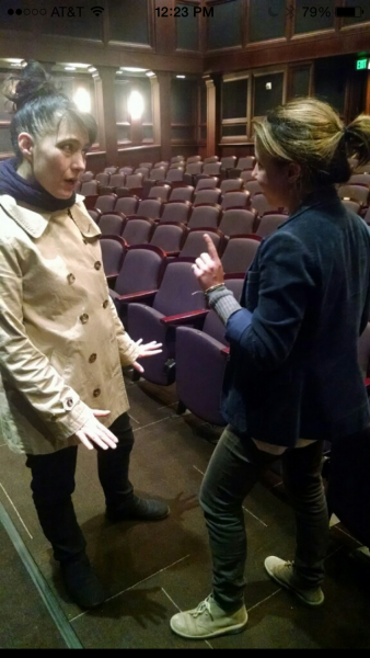 Kathleen Hanna speaking candidly with USC Thornton student Anna Arboles. (By Emily Mae Czachor)