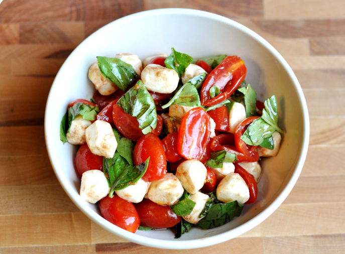 A quick caprese mix rolls up a variety of flavors into one (Creative Commons/Google Images).