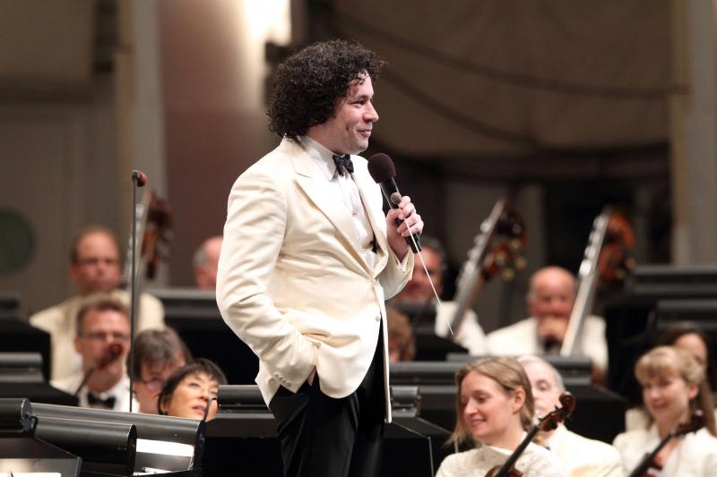 Gustavo Dudamel led the Philharmonic on a spectacular opening performance for the 2013/2014 season (Mathew Imaging).