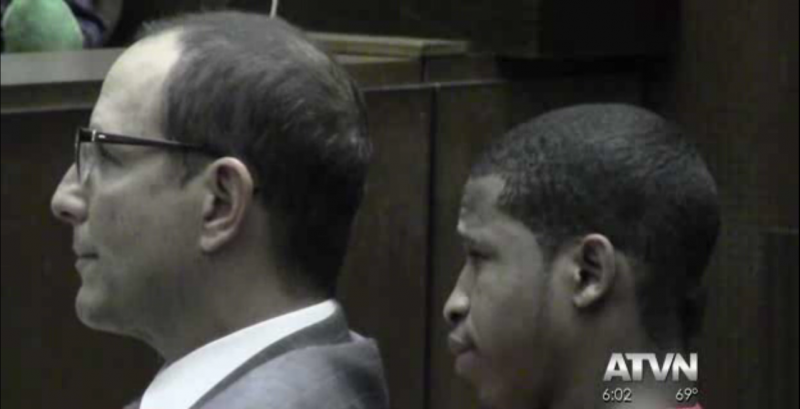 Javier Bolden sits emotionless as the sentence is said, Monday morning. (Ani Ucar/ ATVN)