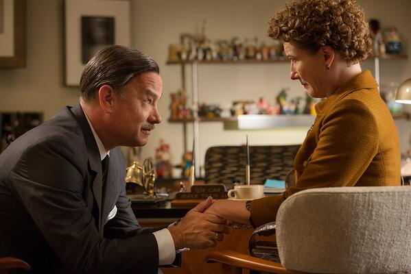 Tom Hanks and Emma Thompson as Walt Disney and Mrs. Travers (Twitter @disney)