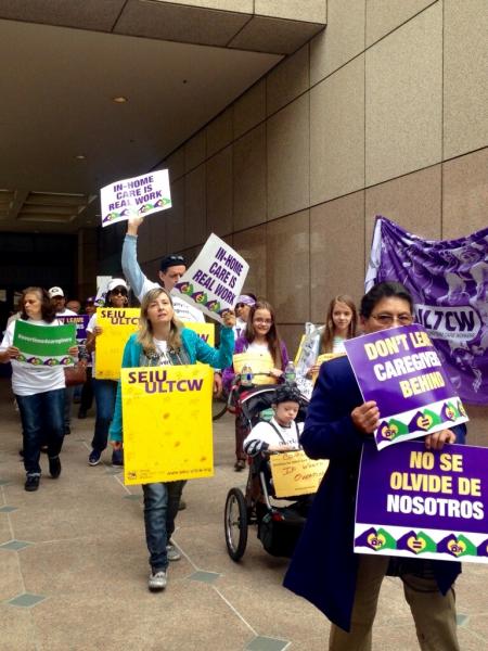 Protestors Rally For Overtime in Downtown L.A. (Mona Khalifeh / Neon Tommy)