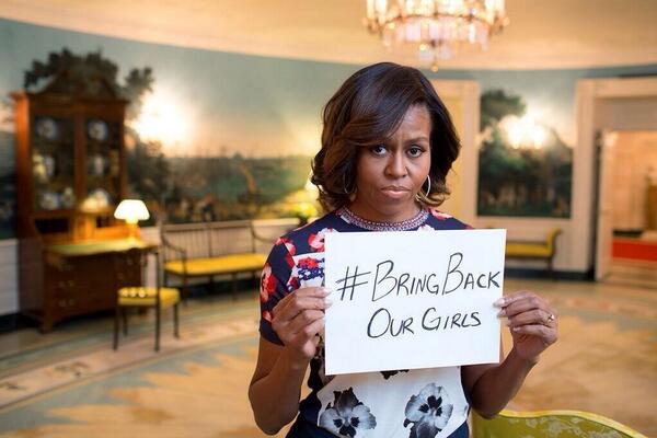Many world leaders, including First Lady Michelle Obama, support the "#BringBackOurGirls" movement. (Twitter/@KingCenterATL)