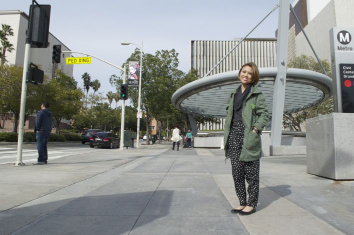 Maria Sipin, a public transit advocate, is also the co-host of the radio show Women Talk Bikes. (Cassie Paton/Neon Tommy)