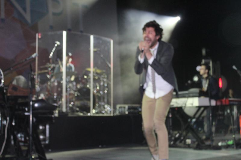 Lead Michael Angelakos was a whirl of energy onstage. (Sivani/Neon Tommy)