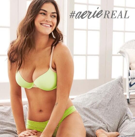 An image from Aerie's new campaign. twitter/@_bainer. An image from Aerie's new campaign. twitter/@_bainer.