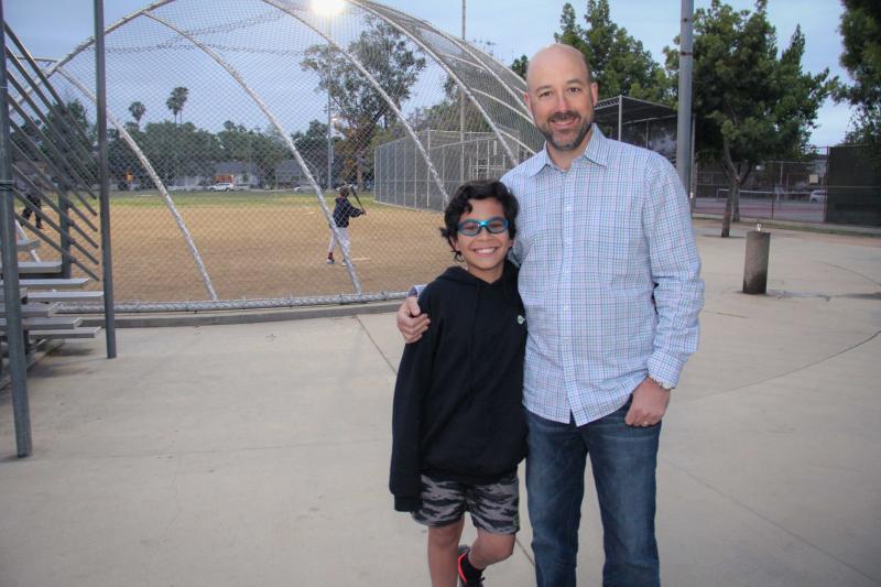 In addition to Rebecca Abano, other Sherman Oaks residents like Blair Boyle and his 11-year-old son, Noah Boyle, come to Studio City’s Beeman Park to play sports like baseball, soccer and football. (Cameron Quon/neontommy)