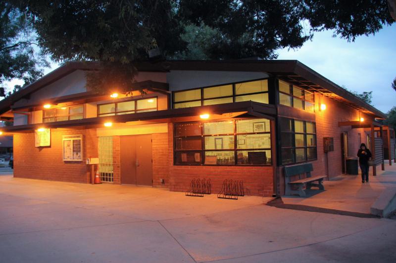 Beeman Park’s multipurpose room currently includes a 122 occupancy multipurpose room with fluorescent lighting and linoleum floors. The Prop K money will go towards turning this building into a modern gym. (Cameron Quon/neontommy)