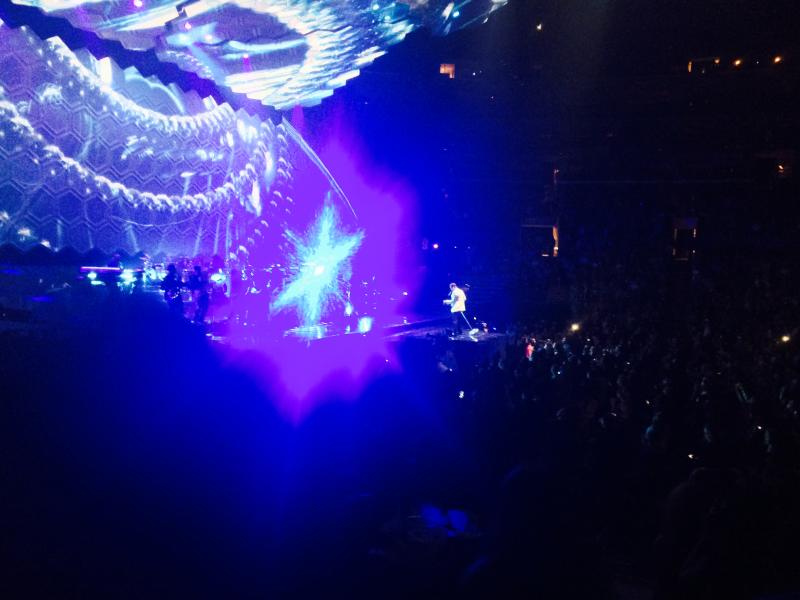 Timberlake working the stage during "Pusher Love Girl" (Gabi Duncan/Neon Tommy). Timberlake working the stage during "Pusher Love Girl" (Gabi Duncan/Neon Tommy).
