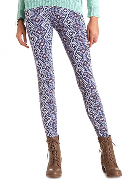 Cotton Geo-Tribal Printed Leggings (Charlotte Russe)