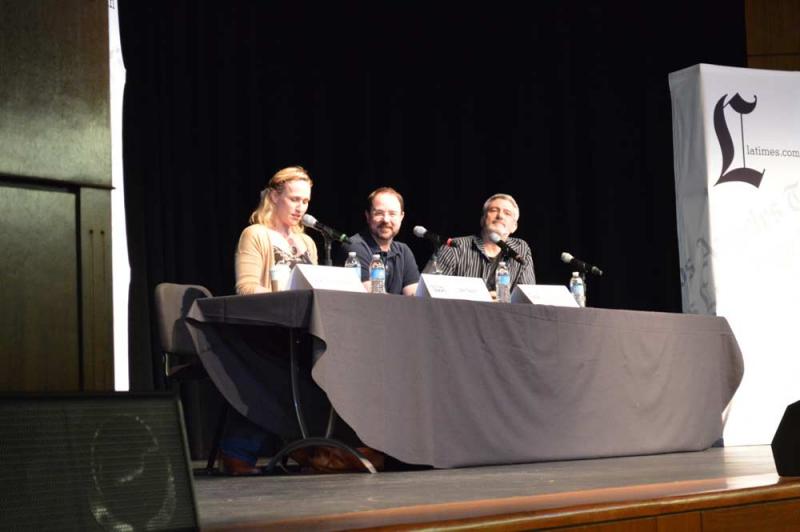 Pamela Ribon, John Scalzi and Jon Shestack (Angie Fiedler Sutton/Neon Tommy).