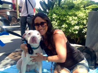 Wags and Walks founder Lesley Brog with Anderson (Mona Khalifeh / Neon Tommy)