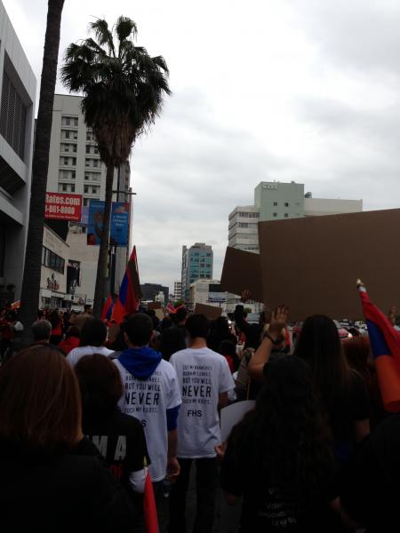 Protest at the L.A. Turkish Consulate in 2013 (Alexa Youssefian / Neon Tommy)