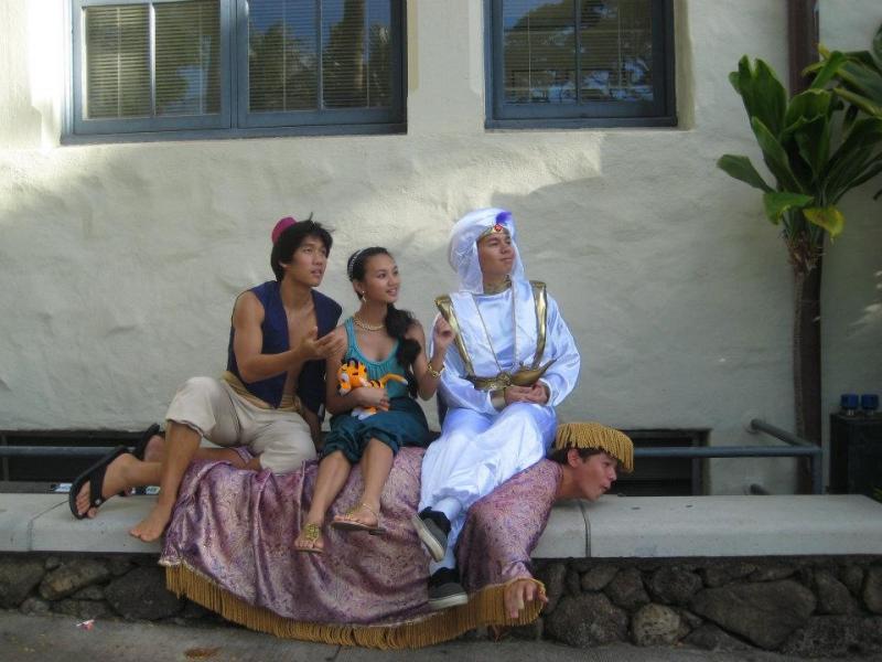 This group of Aladdin characters includes Aladdin, Jasmine, Prince Ali and the Flying Carpet. (Photo courtesy of Sierra Aczon)