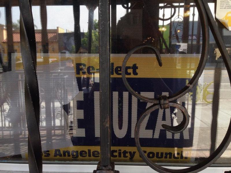 Incumbent Jose Huizar political sign in Boyle Heights (Sarah Collins/Neon Tommy) Incumbent Jose Huizar political sign in Boyle Heights (Sarah Collins/Neon Tommy)