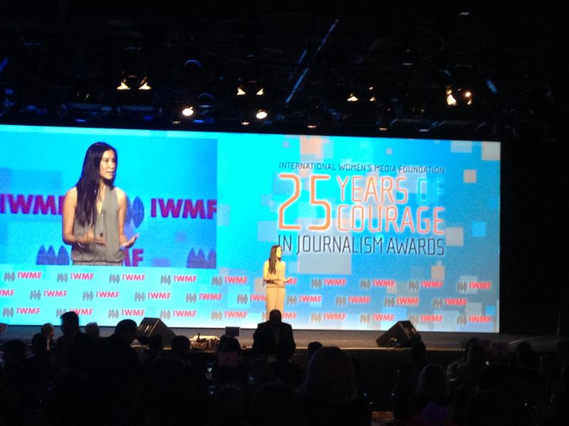 CNN's Lisa Ling presenting at the awards. (Sarah Collins/Neon Tommy)