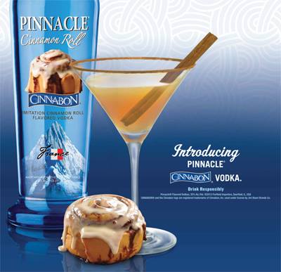 A 1.5-ounce shot of Cinnabon vodka will cost you about 150 calories (Pinnacle Vodka's Facebook page).